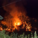 Пожар на Мшинской в садоводстве Озон