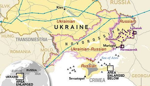 Карта новой Украины и Новороссии